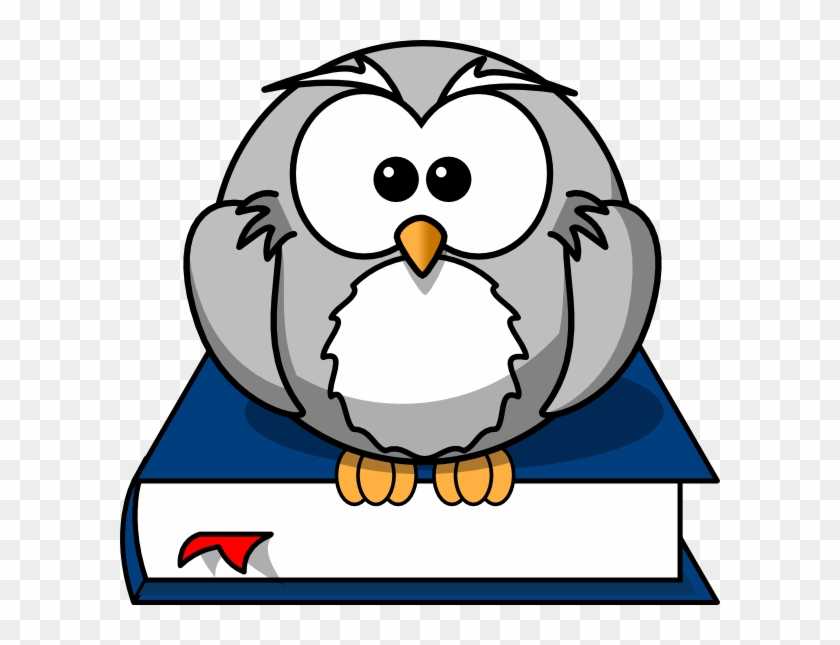 Greyowl Clip Art At Clker - Cartoon Black And White Owl #906801