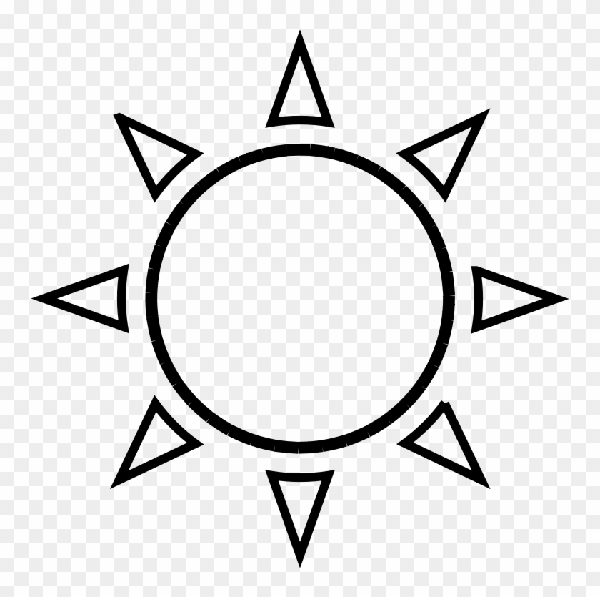 Sun Clipart Black And White - Simple Sun Drawing #907198