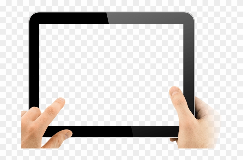 Two Hands Holding Empty Tablet - Tablet Hand Png #907417