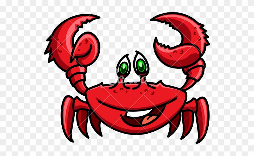 Fun Smiling Red Cartoon Crab - Crabby Cartoon Character #907430