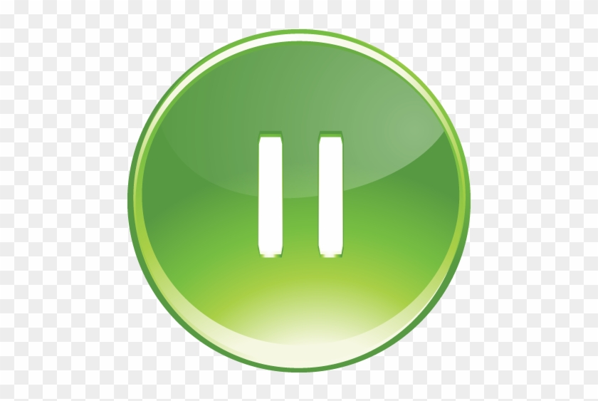 Pause Button Png Clipart - Green Icon #907471