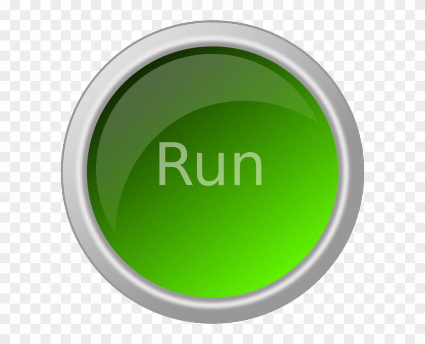 Run Push Button Clip Art At Clker - Glossy Green Button Png #907483