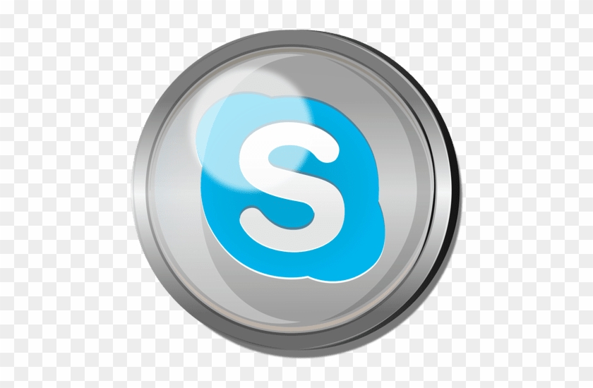 Skype Round Metal Button Transparent Png - Metal #907550