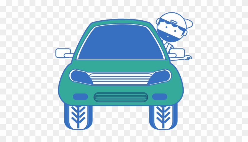 Cartoon Mechanic And Car Icon - City Car #907552