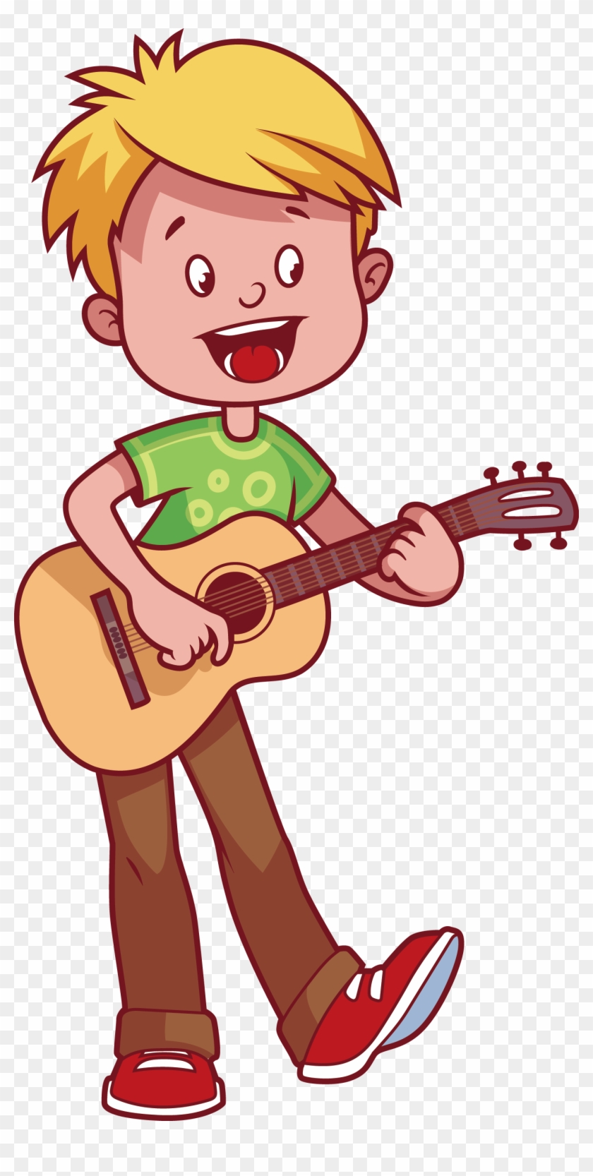 Musical Instrument Child Clip Art - Menino Tocando Violao Desenho #907670