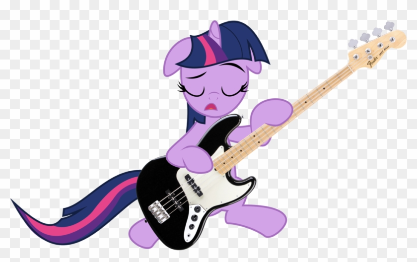 Twilight Sparkle Try Bass Guitar By Amigoeliaborri - Mlp Playing Guitar Bass #907700