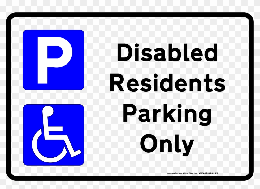 Printable Disabled Parking Signe Template For Residents - Blue Badge Parking Signs #907811