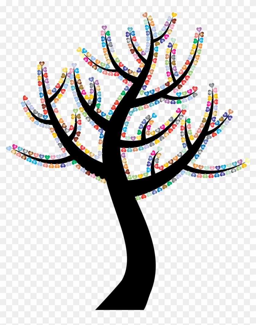 Colorful Valentine Hearts Tree 3 - Clipart Baum #907847