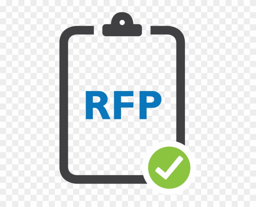 Blue Rfp On Black Clipboard With White Checkmark In - Request For Proposal Clip #907849