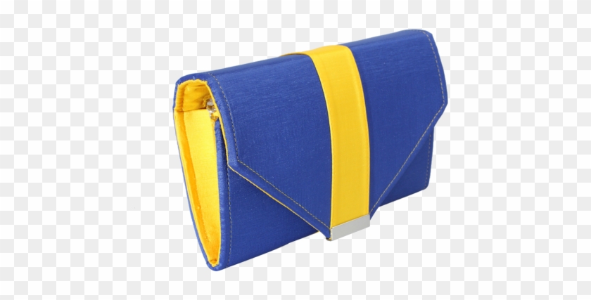 Mini Yellow & Blue Clutch Bag - Blue #908072