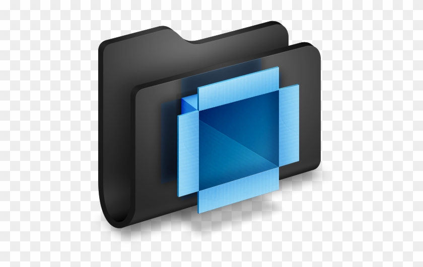 Pixel - Blue Black Folder Icon #908352