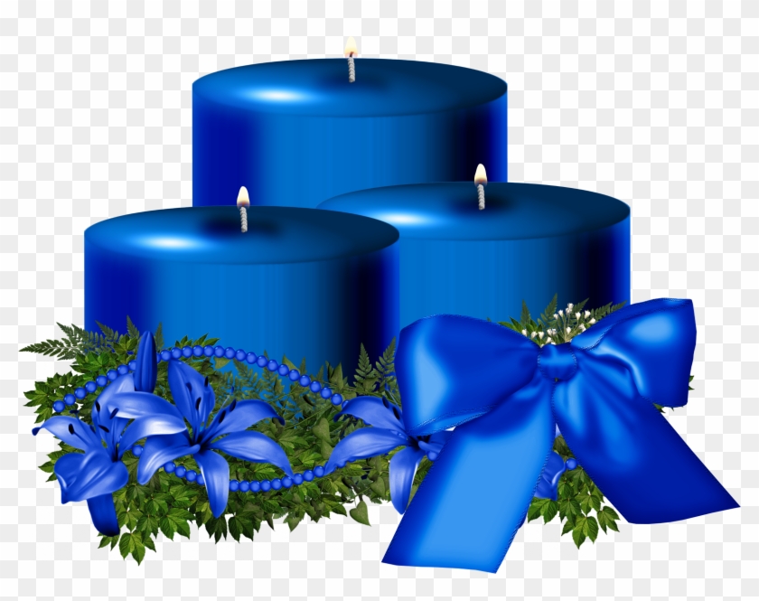 Blue Christmas Candle Png #908406
