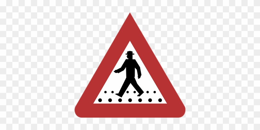 Warning, Pedestrian Crossing, Road Sign - Sweden #908550