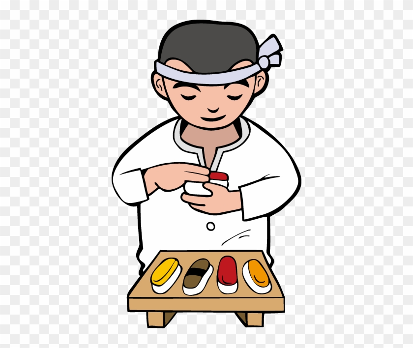 Illustration Of Japanese Food Raw Shrimp Nigiri Sushi - Sushi Chef Manga #909025