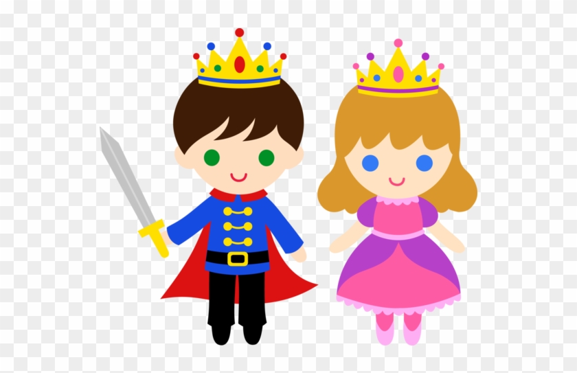 Free Clip Art Of A Cute Little Prince And Princess - Princess And Prince Cartoon #909136