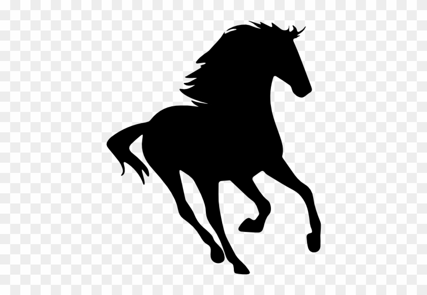 Horse Running Silhouette Facing Right Vector - Horse Running Silhouette #909162