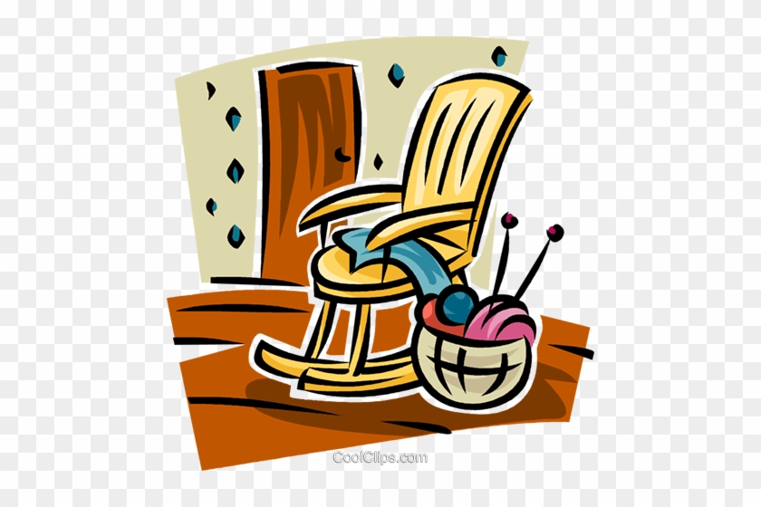 Rocking Chair And Yarn Royalty Free Vector Clip Art - Rocking Chair And Yarn Royalty Free Vector Clip Art #909798