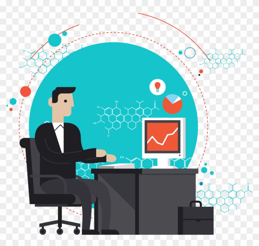 Businessman At His Desk With Abstract Graphical Elements - Contabilista Empreendedor - Guia Pratico Do Contabilista #909954