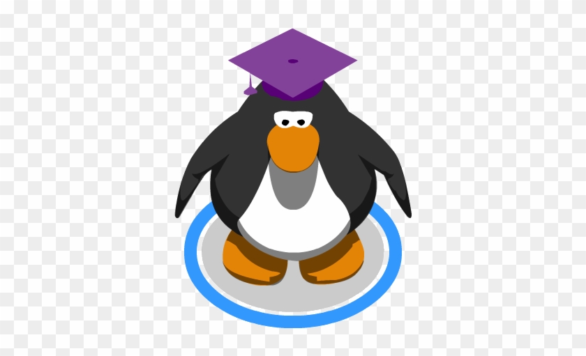 Purple Graduation Cap In-game - Club Penguin 10th Anniversary Hat #910452