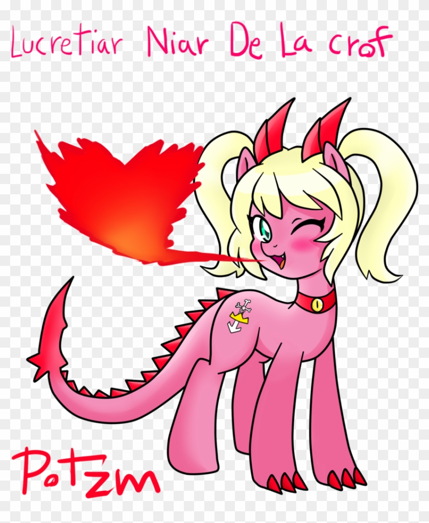 Potzm, Blushing, Dracony, Fire, Fire Breath, Lucretiar - Cartoon #910959