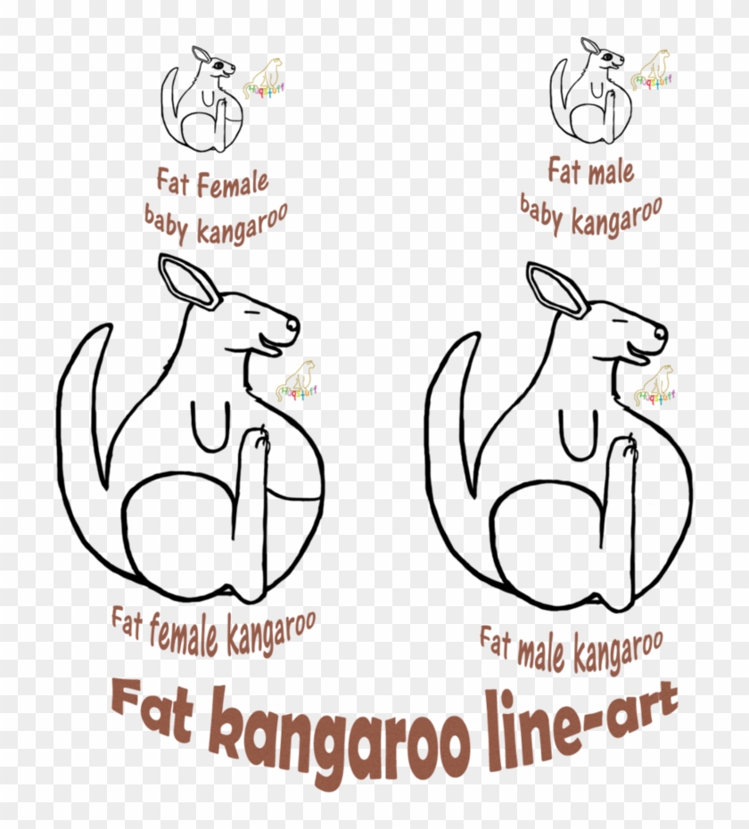 Free Fat Kangaroo Line-art By Huqstuffadopts - Kangaroo #911049
