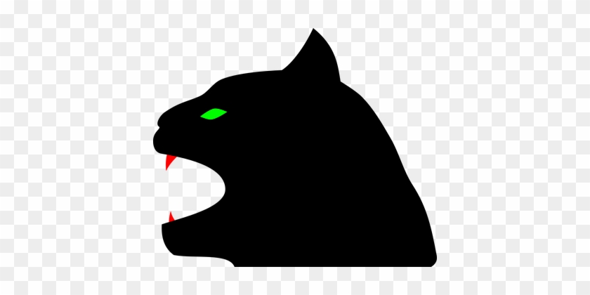 Panther Black Cat Head Evil Silhouette Pan - Clip Art #911107