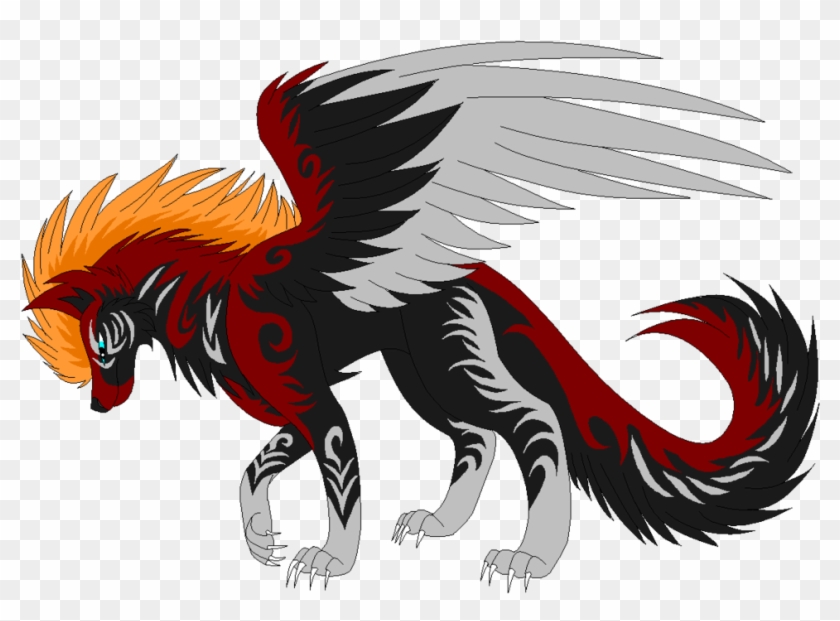 Adoptible For Wolfhome By Shadowgodofart - Anime Fire Wolves With Wings #911298