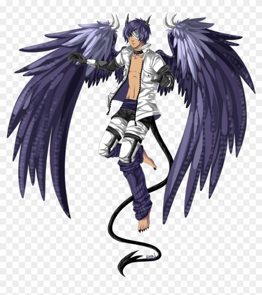 anime guy with bird wings