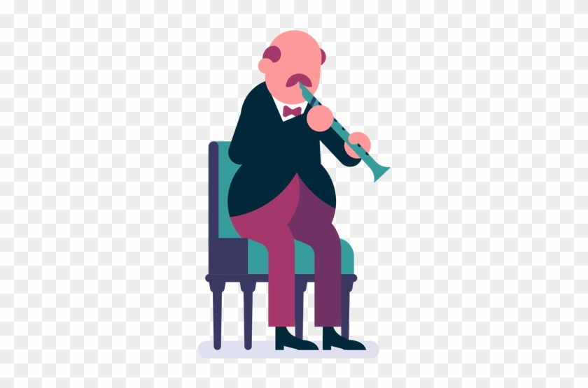 Orchestra Flutist Cartoon Transparent Png - Orquesta Vector #911566