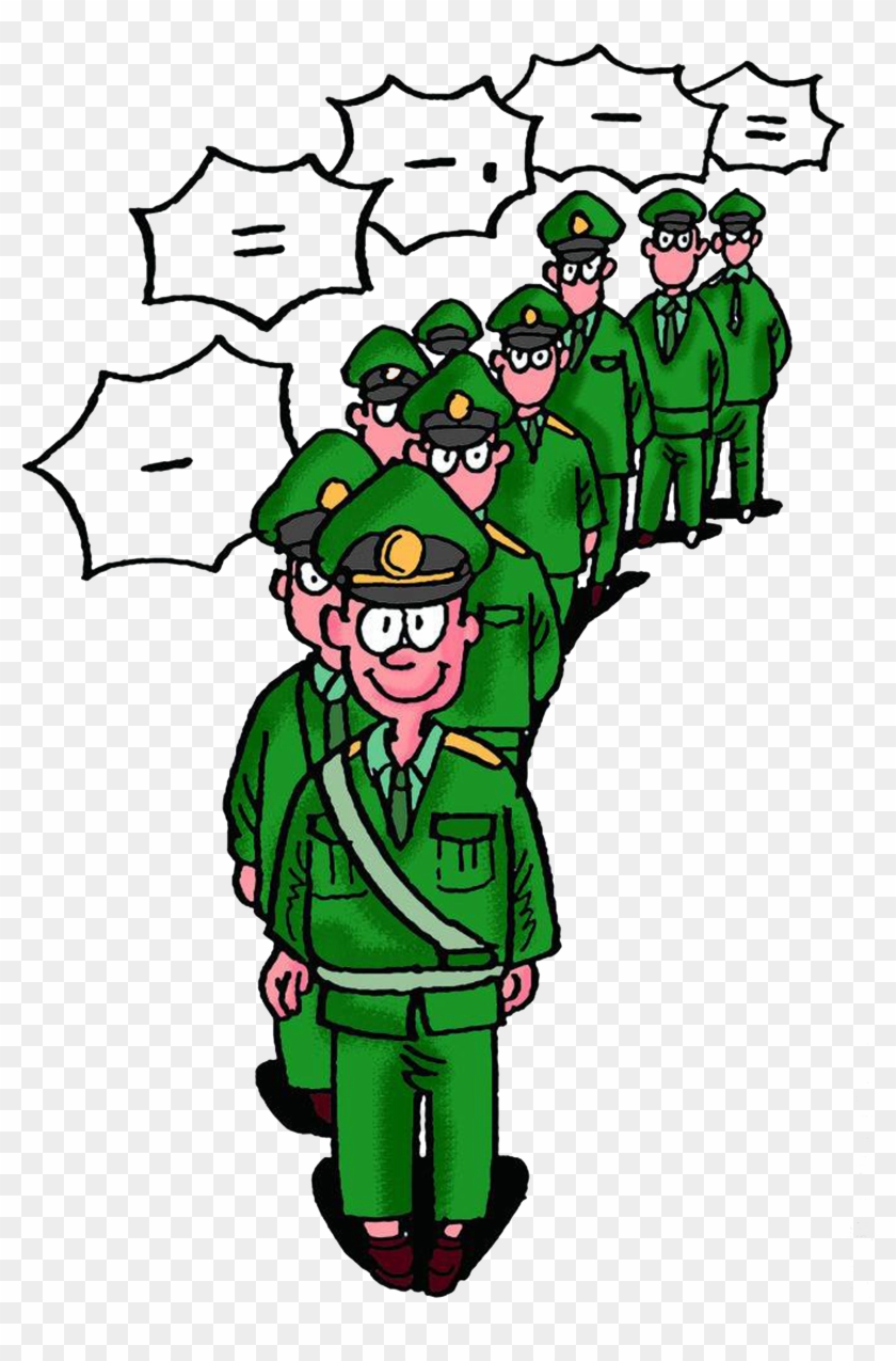 Cartoon Soldier Military Personnel Illustration - ทหาร แตก แถว การ์ตูน #911602