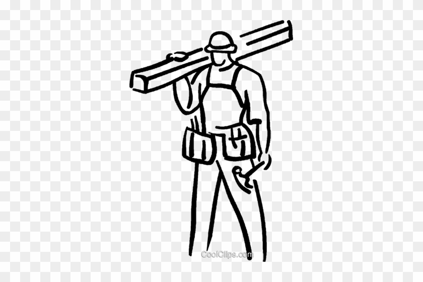 Carpenter With Hammer And Lumber Royalty Free Vector - Lumber #911878