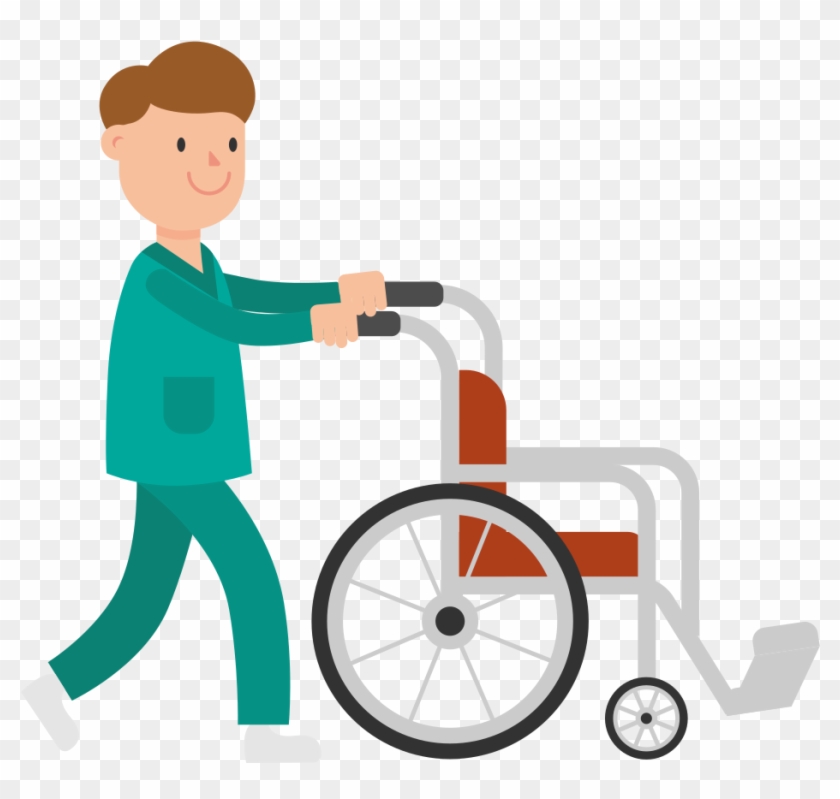 Open - Cartoon Wheelchair And Nurse #911998