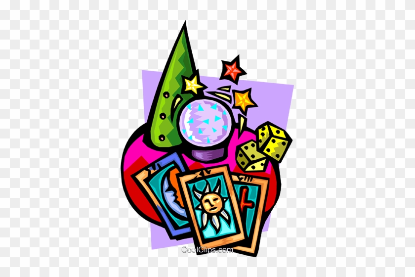 Crystal Ball With Tarot Cards And Dice Royalty Free - Tarot Cards Clipart #912008