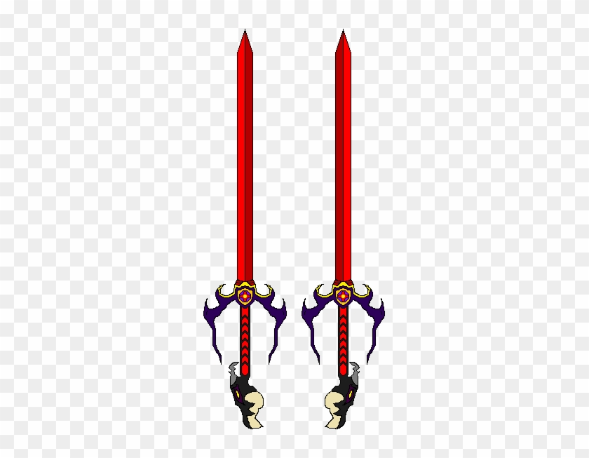 Twin Crimson Swords [unleashed] [transparent] By Bladeson12 - Transpaerent Sword #912205