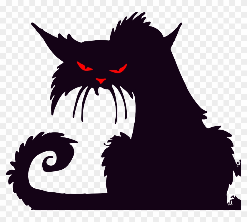 Black Cat Clip Art - Halloween Black Cat Png #912647