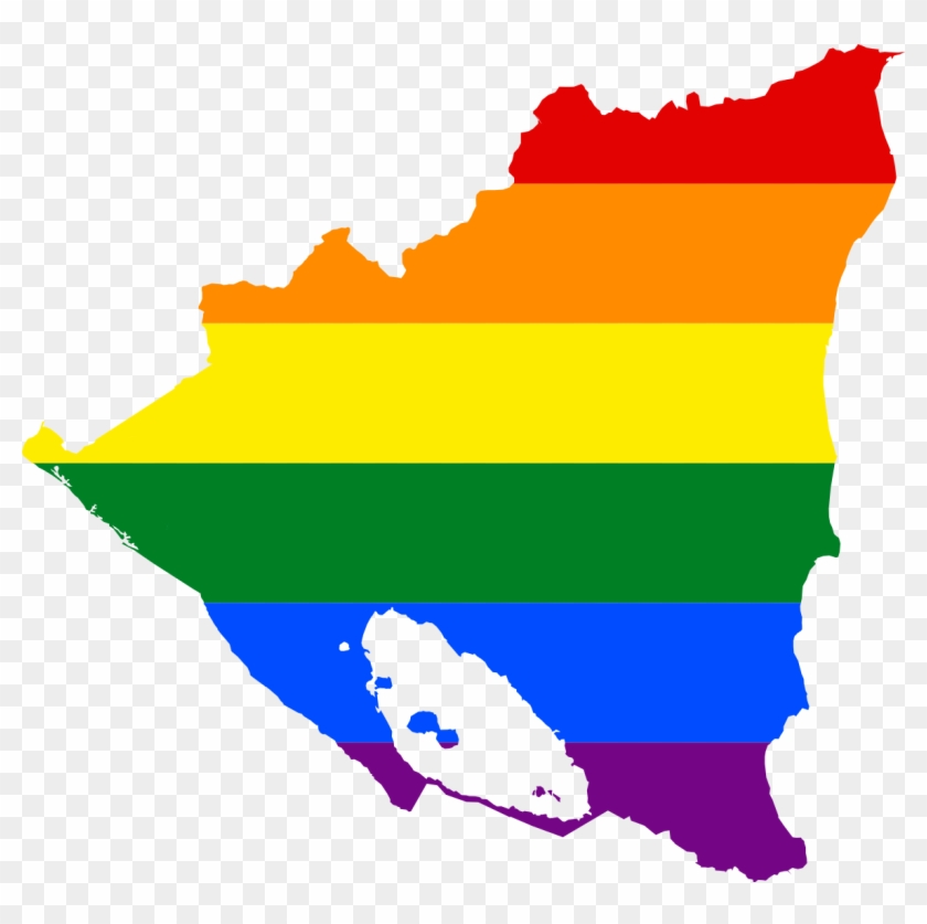 Lgbt Flag Map Of Nicaragua - Png Nicaragua Outline #912689