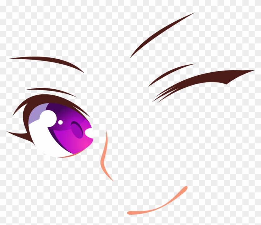 Purple Eyes Smile Wink - Anime Girl Eyes Winking #912828