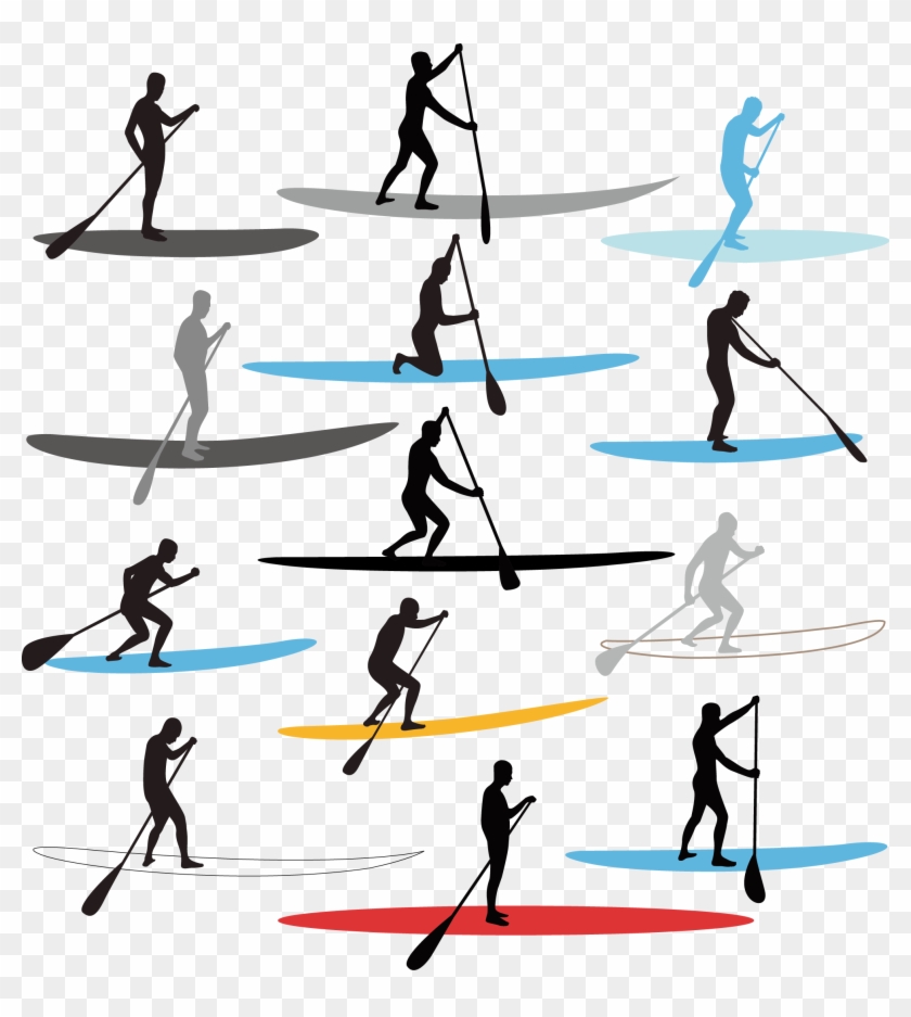 Standup Paddleboarding Clip Art - Stand Up Paddle Board Position #913054