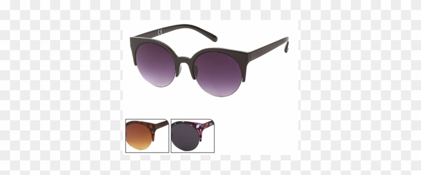 Sunglasses Cat Eye - Sonnenbrille Cat Eye 400 Uv Round Glasses Unten Frameless #913210