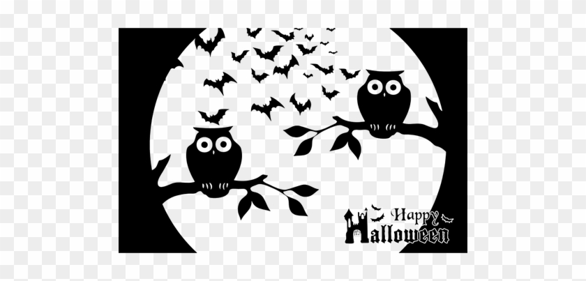 Halloween Stencil - Bat Owl Clipart #913343