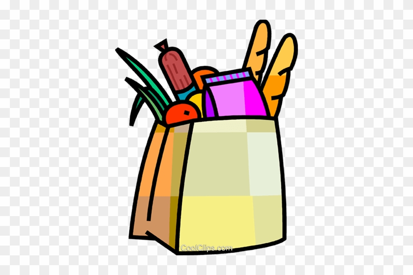 Grocery Store Items Royalty Free Vector Clip Art Illustration - Shopping Bags Clip Art #913529