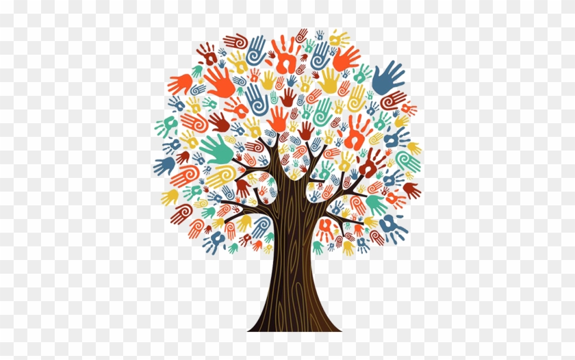 Tree With Colorful Hand Prints - Non Profit #913656