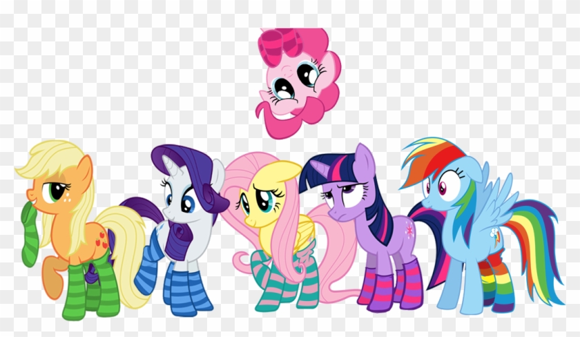 Flare-chaser, Clothes, Fluttershy, Mane Six, Pinkie - My Little Pony With Socks #913964