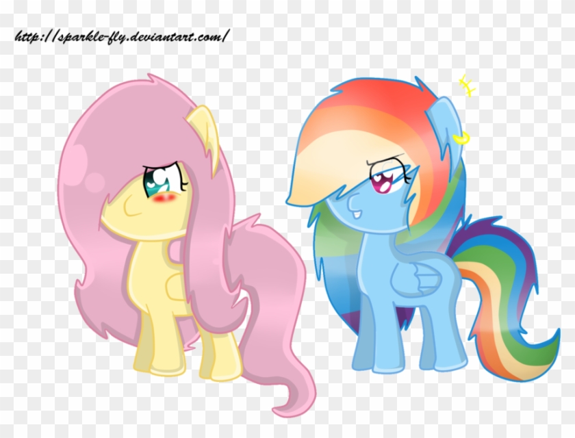 Mlp Chiribi Rainbow Dash And Fluttershy By Sparkle-fly - Cartoon #914060