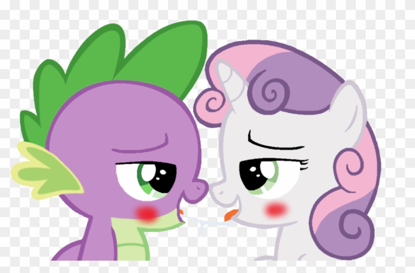 Spike X Sweetie Belle First Kiss By Nejcrozi - Little Pony Friendship Is Magic #914070