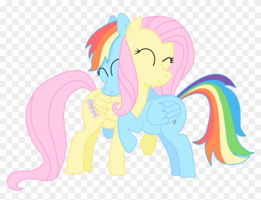 Rainbow Dash X Fluttershy Colored By Krzykelly On Deviantart - Cartoon #914071