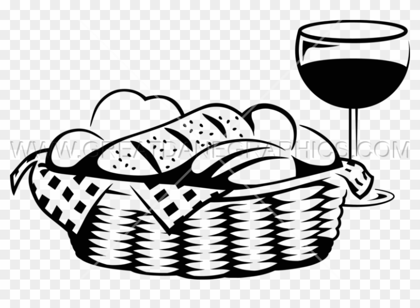 Bread & Basket - Bread Basket Clipart Black And White #914079