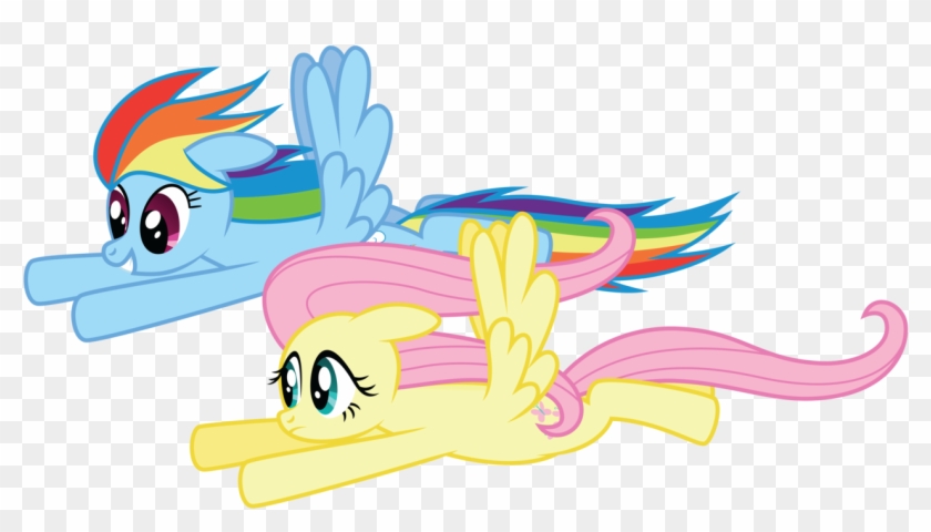 Dash And Fluttershy By Midnight Blitz On Deviantart - Fluttershy And Rainbow Dash Flying #914144
