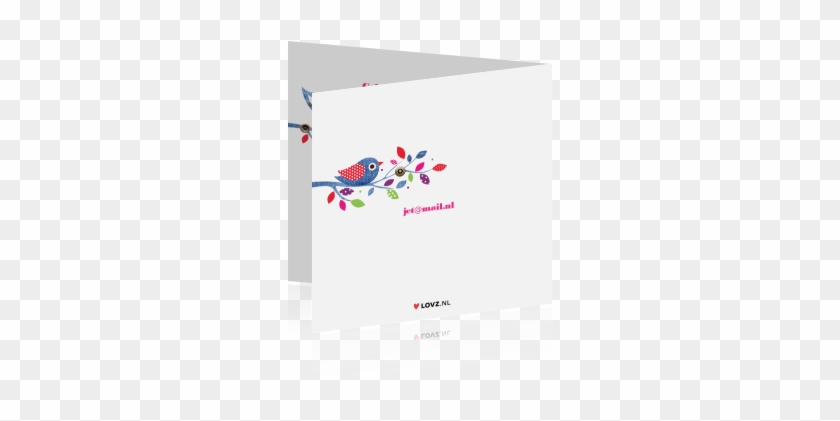 Mooi Babykaartje Met Vogels, Spijkerstof En Tak - Graphic Design #914647