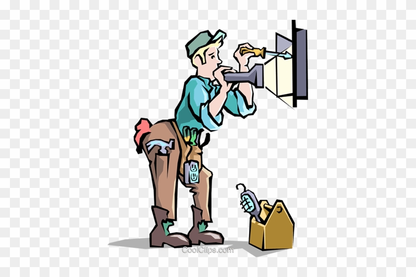 Electrician With - Electric Man Clipart #914770